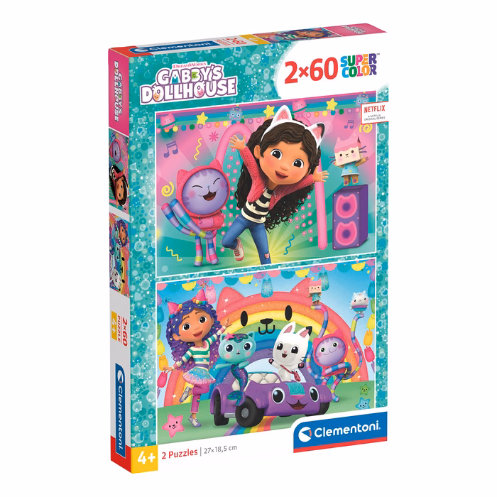 Clementoni Kids Puzzle Super Color DreamWorks Gabby's Dollhouse 2x60 pcs