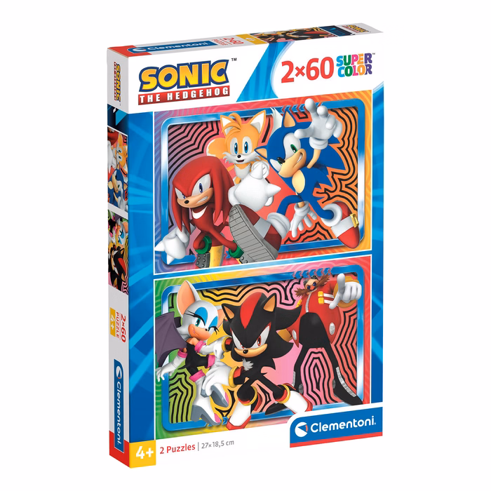 Clementoni Παιδικό Παζλ Super Color Sonic 2x60 τμχ