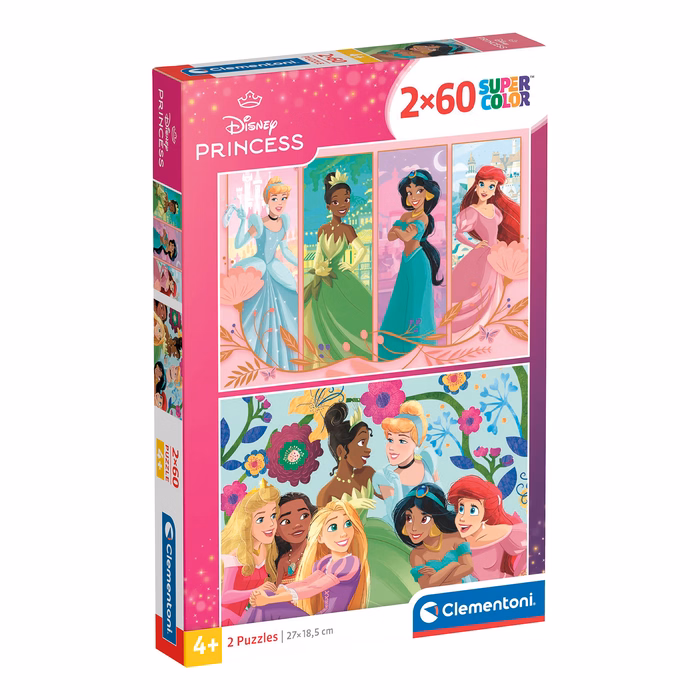 Clementoni Παιδικό Παζλ Super Color Disney Princess 2x60 τμχ