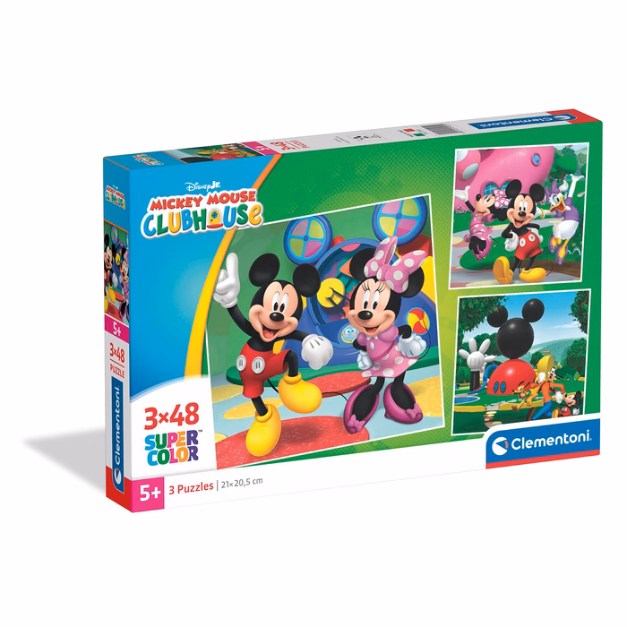 Clementoni Παιδικό Παζλ Super Color Disney Mickey Mouse Club House 3x48 τμχ