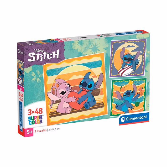 Clementoni Kids Puzzle Super Color Disney Stich 3x48 pcs