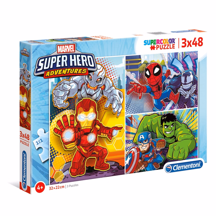 Clementoni Παιδικό Παζλ Super Color Marvel Superhero 3x48 τμχ