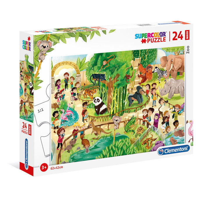 Clementoni Kids Puzzle Maxi Super Color Zoo 24 pcs