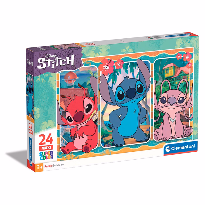 Clementoni Kids Puzzle Maxi Super Color Disney Stitch 24 pcs