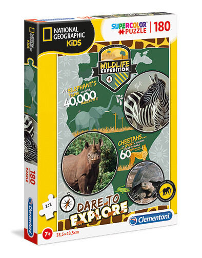 Clementoni Παιδικό Παζλ Super Color National Geo Kids Wildlife 180 τμχ