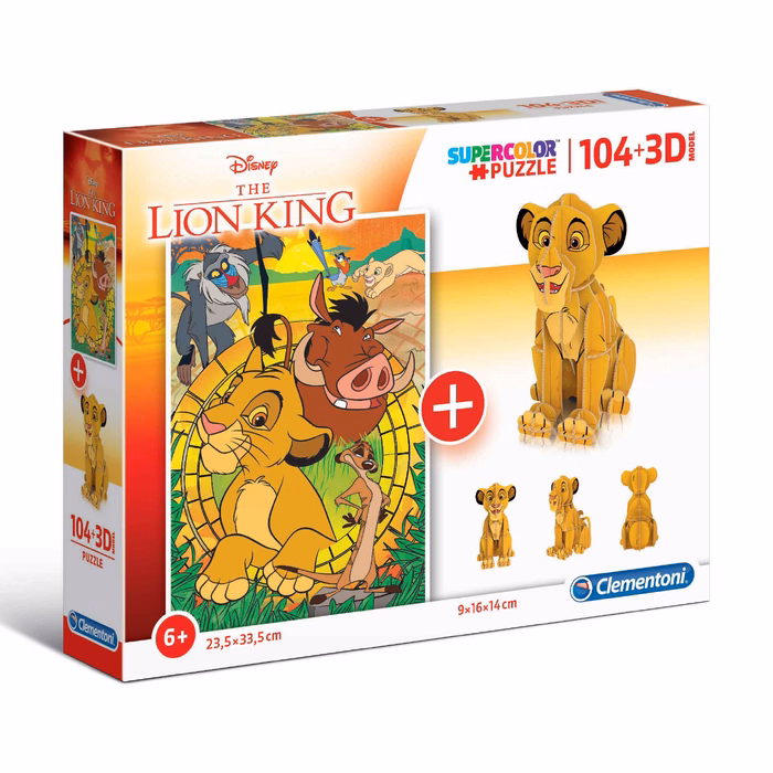 Clementoni Kids Puzzle 3D Lion King 104 pcs