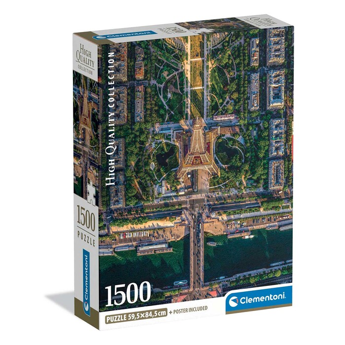 Clementoni Παζλ High Quality Collection Πάνω Από Το Παρίσι 1500 τμχ - Compact Box