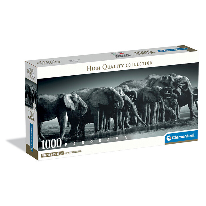Clementoni Παζλ Panorama High Quality Collection Ελέφαντες 1000 τμχ - Compact Box