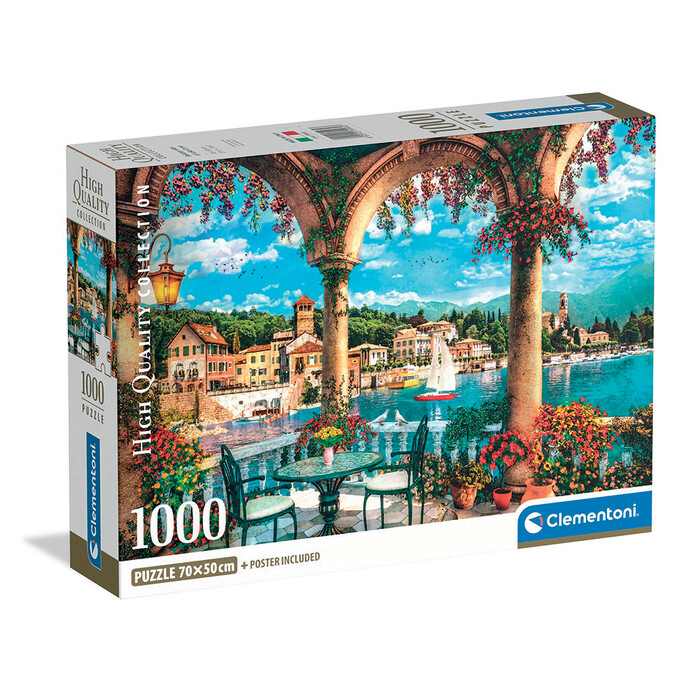 Clementoni Παζλ High Quality Collection Μπαλκόνι στη Λίμνη Κόμο 1000 τμχ - Compact Box