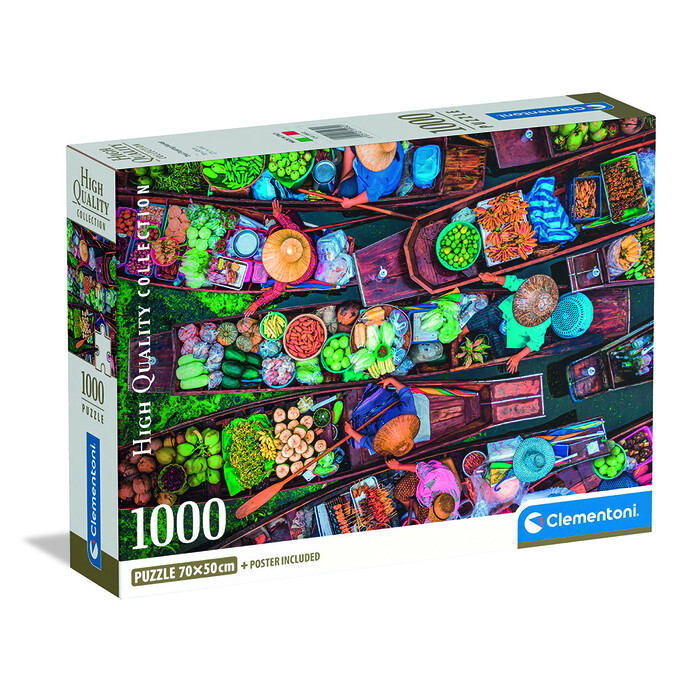 Clementoni Puzzle High Quality Collection Thai Floating Market 1000 pcs - Compact Box