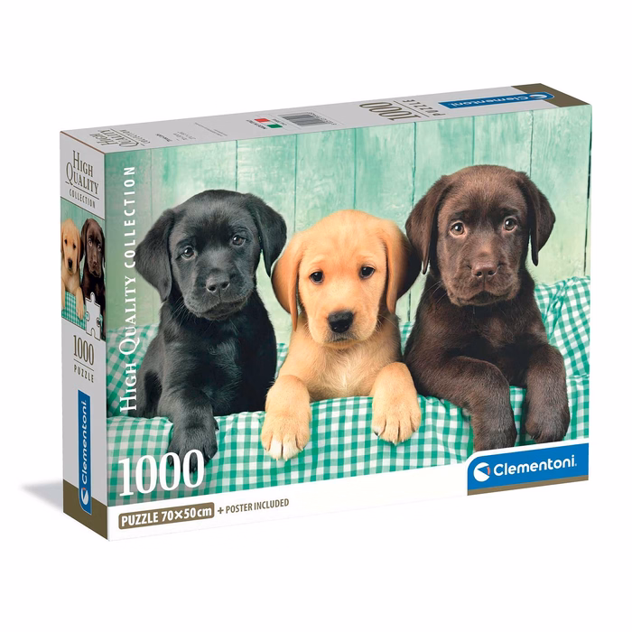 Clementoni Παζλ High Quality Collection Κουταβάκια Λαμπραντόρ 1000 τμχ - Compact Box