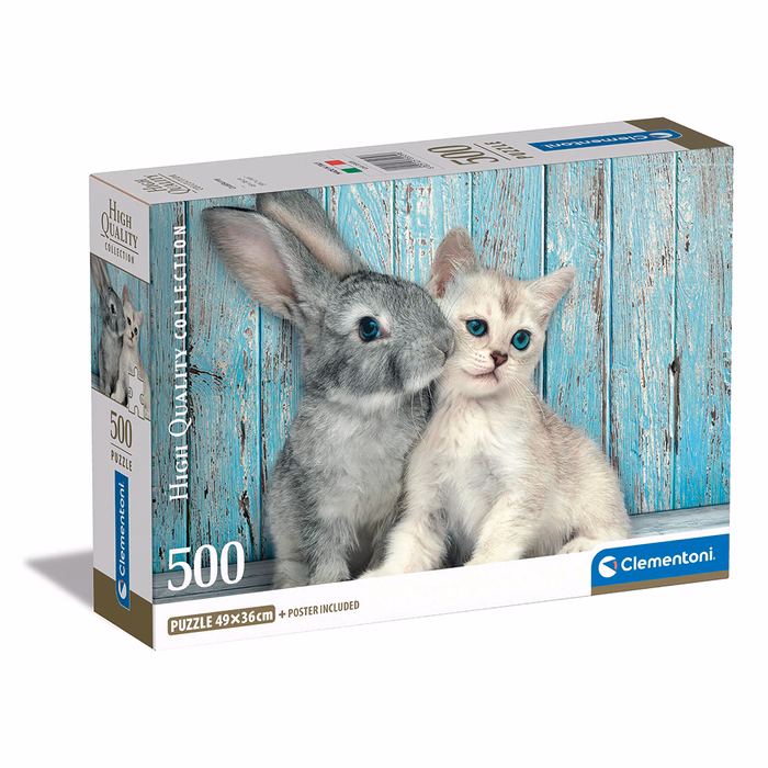 Clementoni Παζλ High Quality Collection Cat And Bunny 500 τμχ - Compact Box