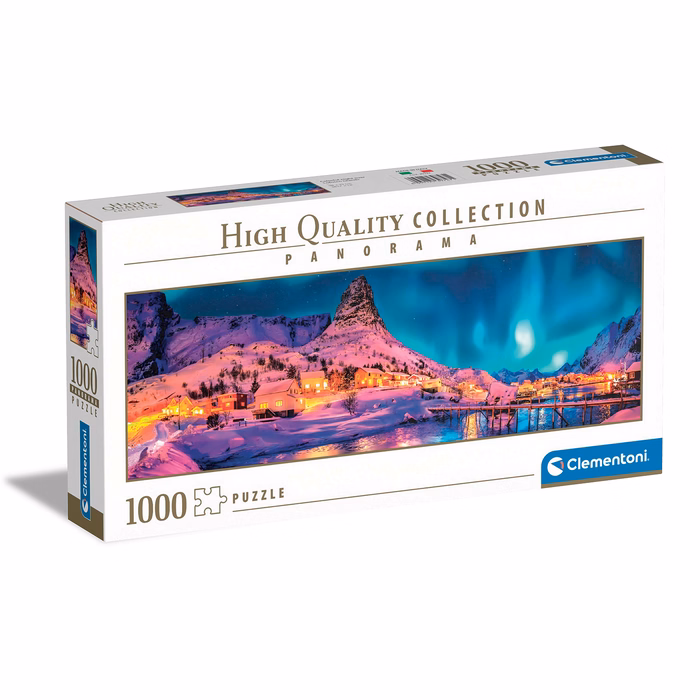 Clementoni Παζλ Panorama High Quality Collection Πολύχρωμη Νύχτα Στα Νορβηγικά Νησιά 1000 τμχ