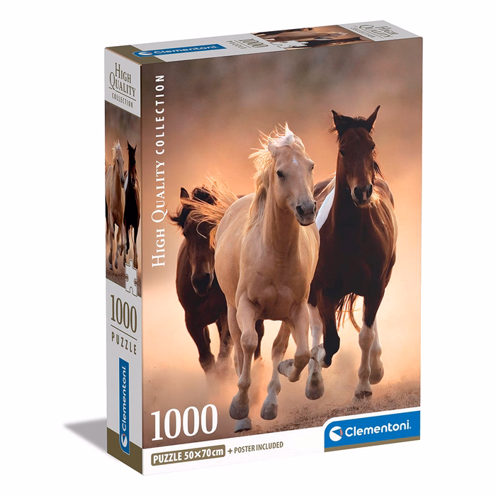 Clementoni Puzzle High Quality Collection Horses 1000 pcs - Compact Box