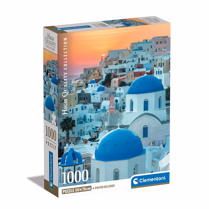Clementoni Puzzle High Quality Collection Santorini 1000 pcs - Compact Box