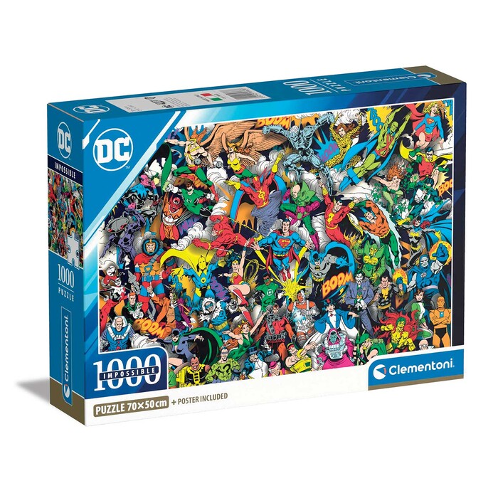 Clementoni Παζλ Impossible DC Comics Justice League 1000 τμχ - Compact Box