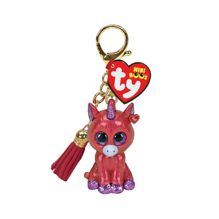TY Mini Boos Key Chain Sunset Unicorn Pink And Purple