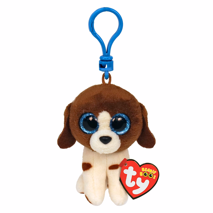 TY Beanie Boos Muddles Plush Key Chain Dog Brown And White 8.5cm