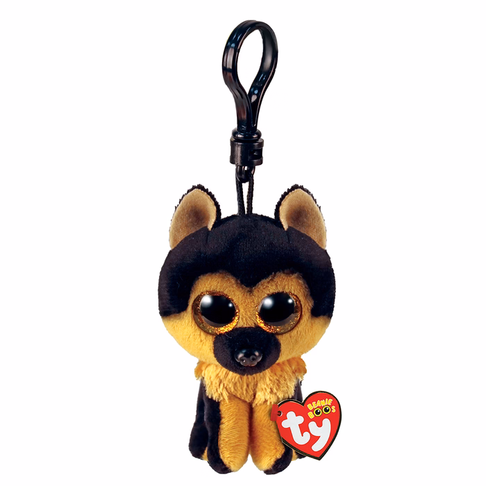 TY Beanie Boos Spirit Plush Key Chain German Shepherd Dog Brown And Black 8.5cm