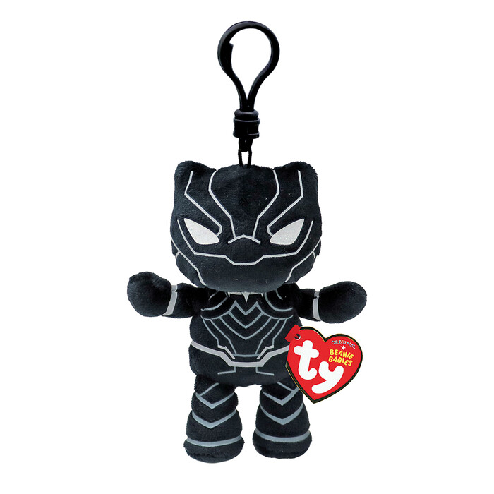 TY Beanie Babies Black Panther Χνουδωτό Μπρελόκ Μαύρο 8.5εκ