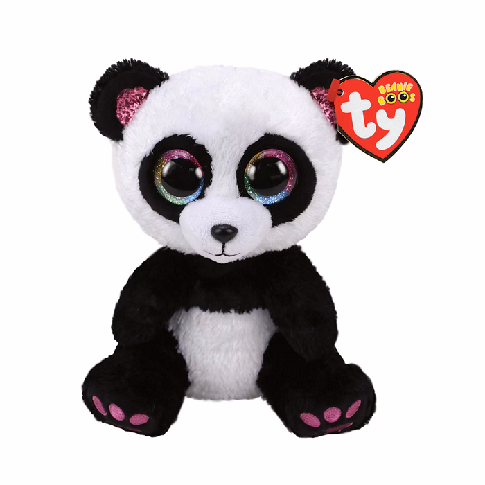 TY Beanie Boos Paris Χνουδωτό Πάντα Λευκό Και Μαύρο 15εκ
