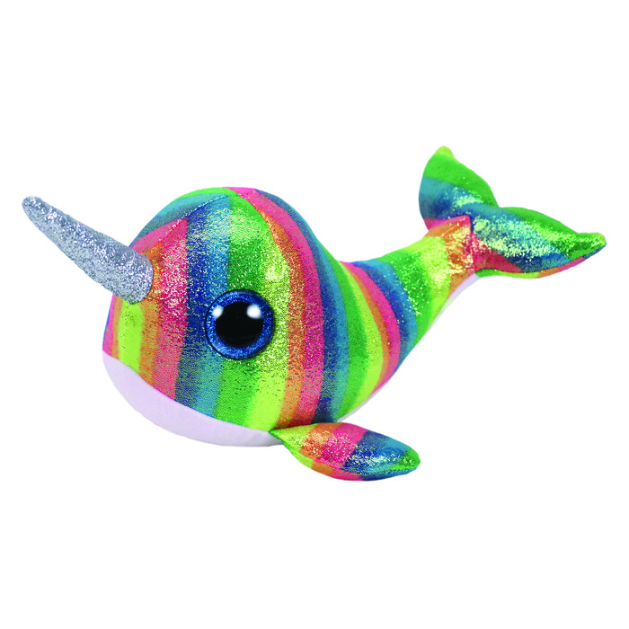 TY Beanie Boos Narwhal Plush Whale Unicorn Multicolor 23cm
