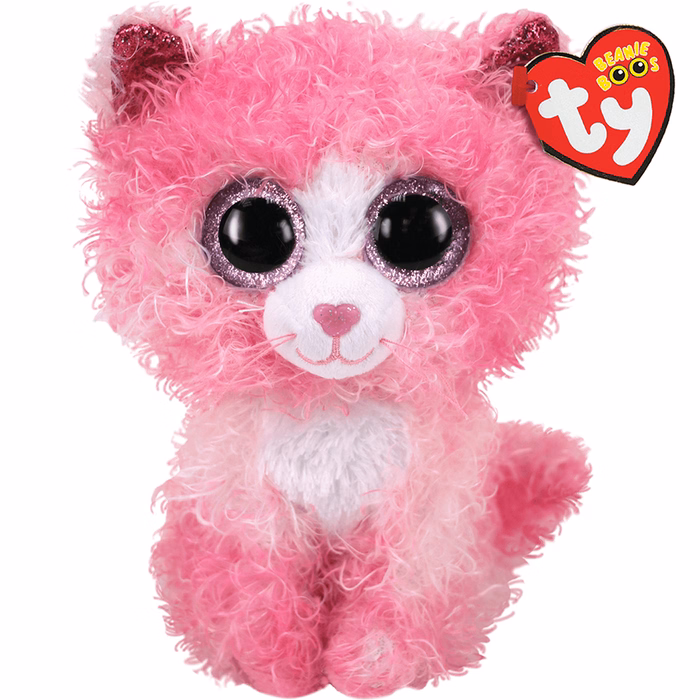 TY Beanie Boos Reagen Χνουδωτή Γατούλα Ροζ 23εκ