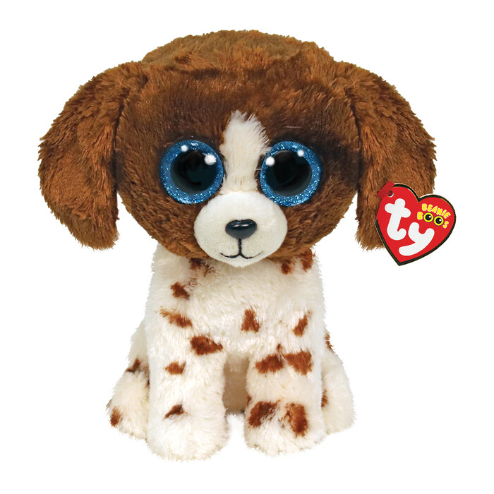 TY Beanie Boos Muddles Plush Clip Dog Brown And White 23cm