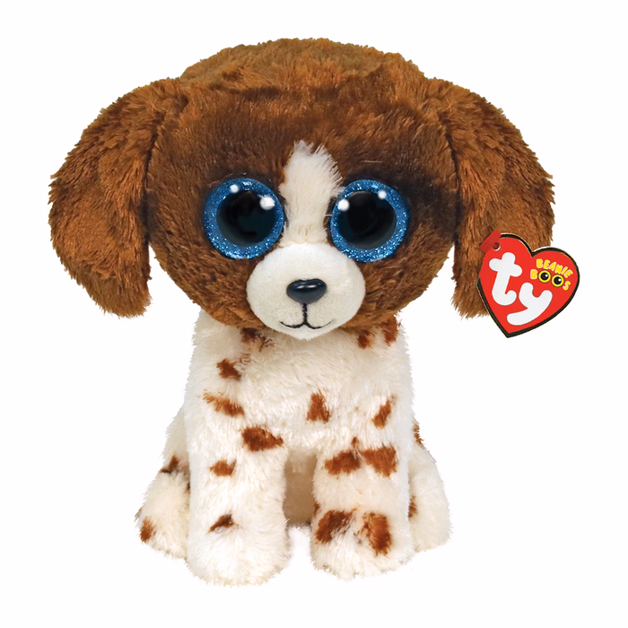 TY Beanie Boos Muddles Plush Clip Dog Brown And White 23cm