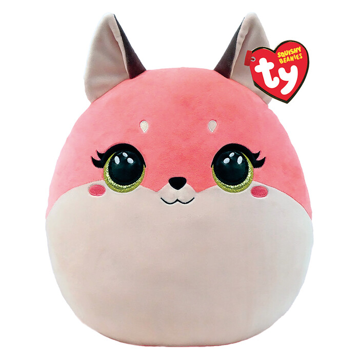 TY Squishy Beanies Roxie Plush Fox Pink 25cm