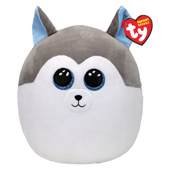 TY Squishy Beanies Slush Plush Dog Husky Gray 25cm
