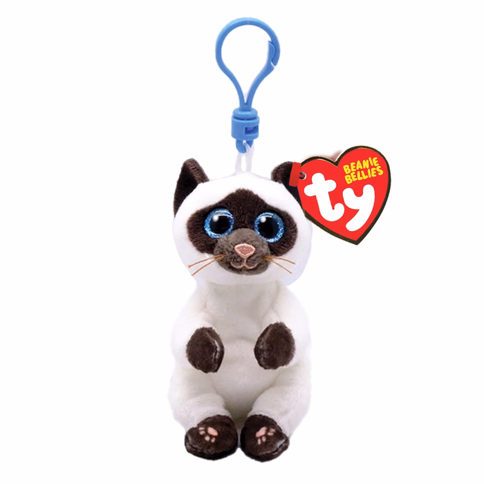 TY Beanie Bellies Miso Plush Key Chain Siamese Beige And Brown 8.5cm