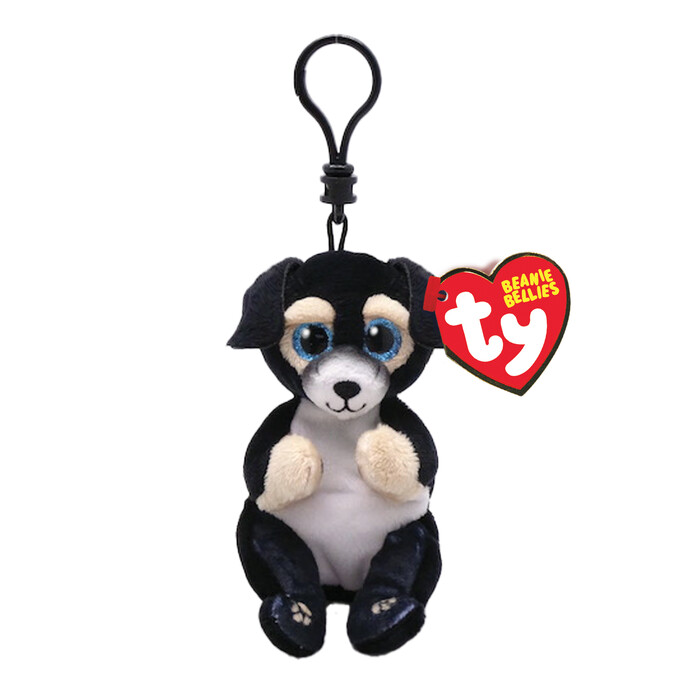TY Beanie Bellies Ranger Plush Key Chain Dog Black 8.5cm