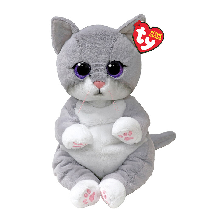 TY Beanie Bellies Morgan Plush Cat Grey 23cm