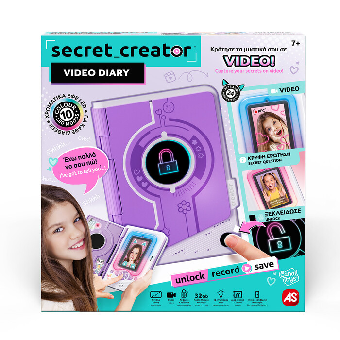 Secret Creator Video Diary Journal Ηλεκτρονικό Ημερολόγιο Για 8+ Χρονών