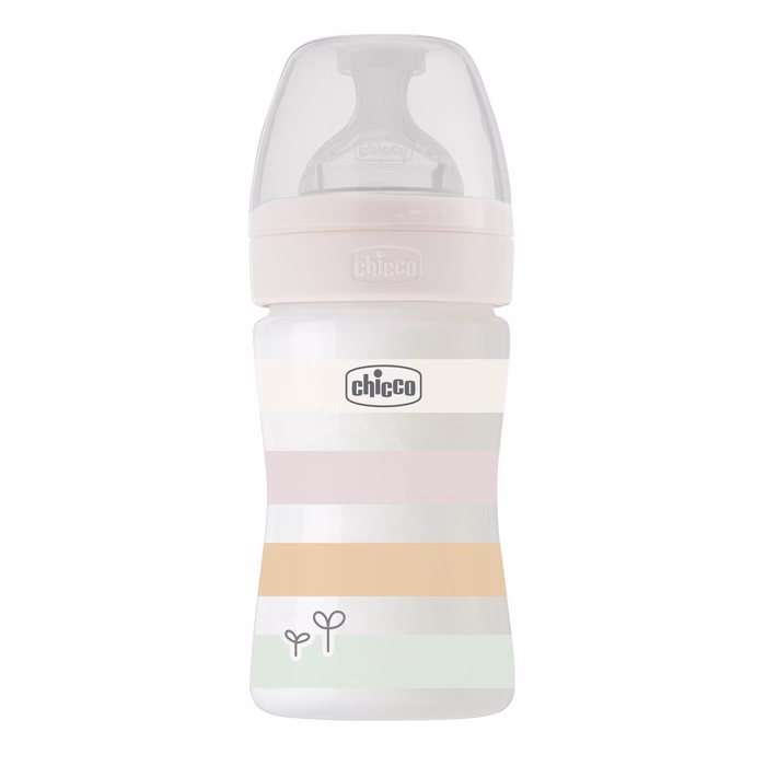 Chicco Πλαστικό Μπιμπερό Well Being Κατά των Κολικών Ροζ 150ml Για 0+ Μηνών