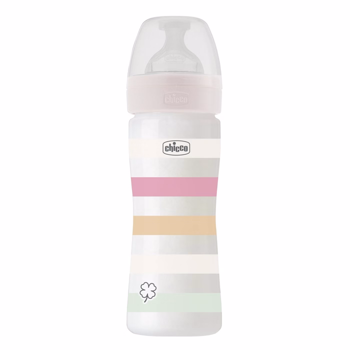 Chicco Πλαστικό Μπιμπερό Well Being Κατά των Κολικών Ροζ 250ml Για 2+ Μηνών