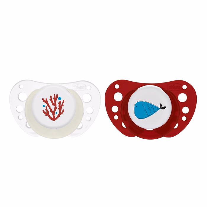 Chicco PhysioForma Air Pacifiers Beige - Bordeaux For 16-36 Months 2pcs
