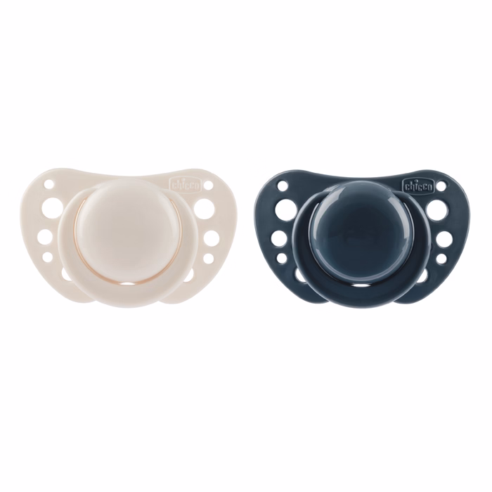Chicco Air PhysioForma Pacifiers Beige - Gray for 6-16 Months 2 pcs