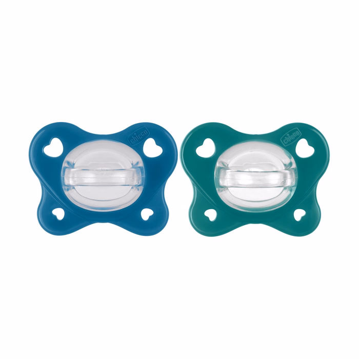 Chicco All Silicone Pacifiers PhysioForma Dual Soft Blue For 16-36 Months 2pcs