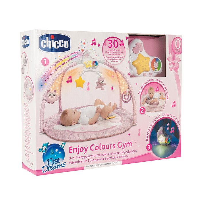 Chicco Enjoy Colors Baby Play Gym with Projector Pink For 0+ Months
