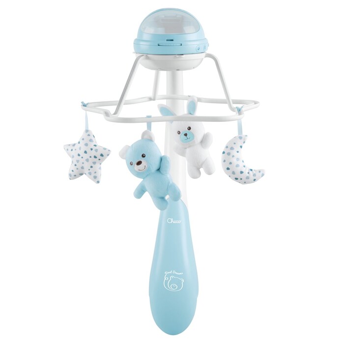 Chicco Rainbow 3-in-1 Baby Cot Mobile with Projector Light Blue For 0+ Months