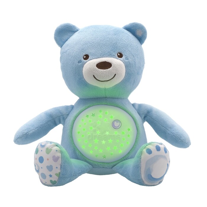 Chicco Baby Bear Baby Plush Toy with Projector Light Blue For 0+ Months